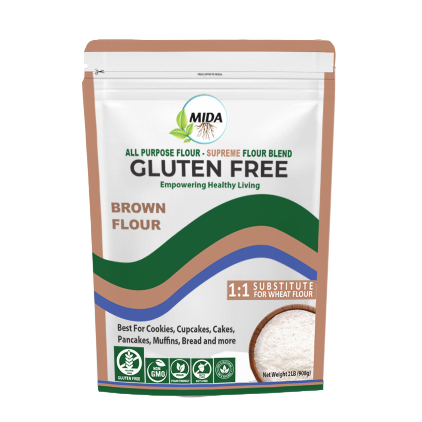 MIDA Gluten-Free All-Purpose Brown Supreme Wheat Flour